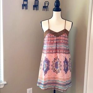 Want And Need Dress Boho Print Shift Mini Dress